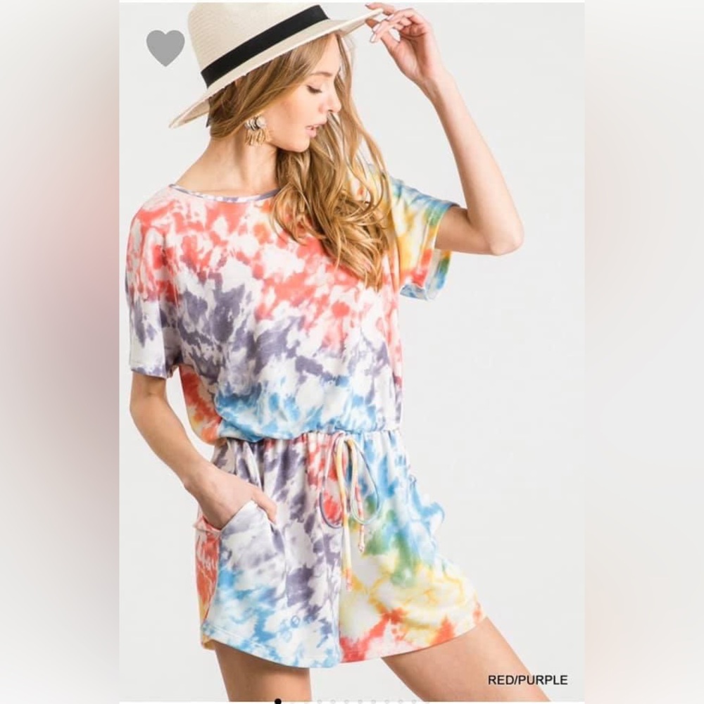 Cutest tie dye romper beach coverup whatever you’d like perfect for summer